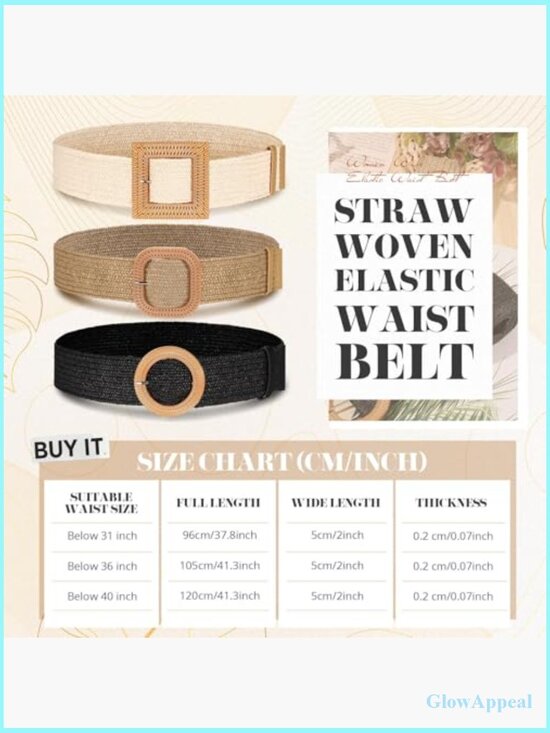 Straw Woven Elastic Waist Belt, Bohemian Braided Belt, Adjustable Belt main image 5